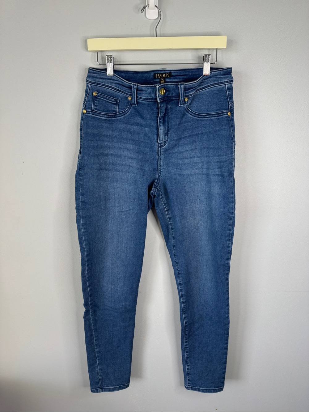 IMAN Women's Blue Stretch Skinny Jeans